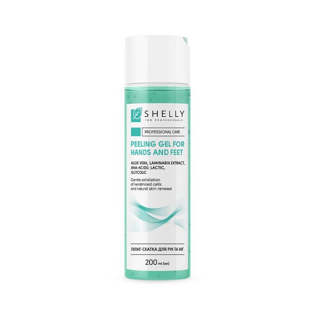 Shelly Peelingový gél na ruky a nohy s aloe vera, extraktom z mäty a AHA kyselinami, 200 ml