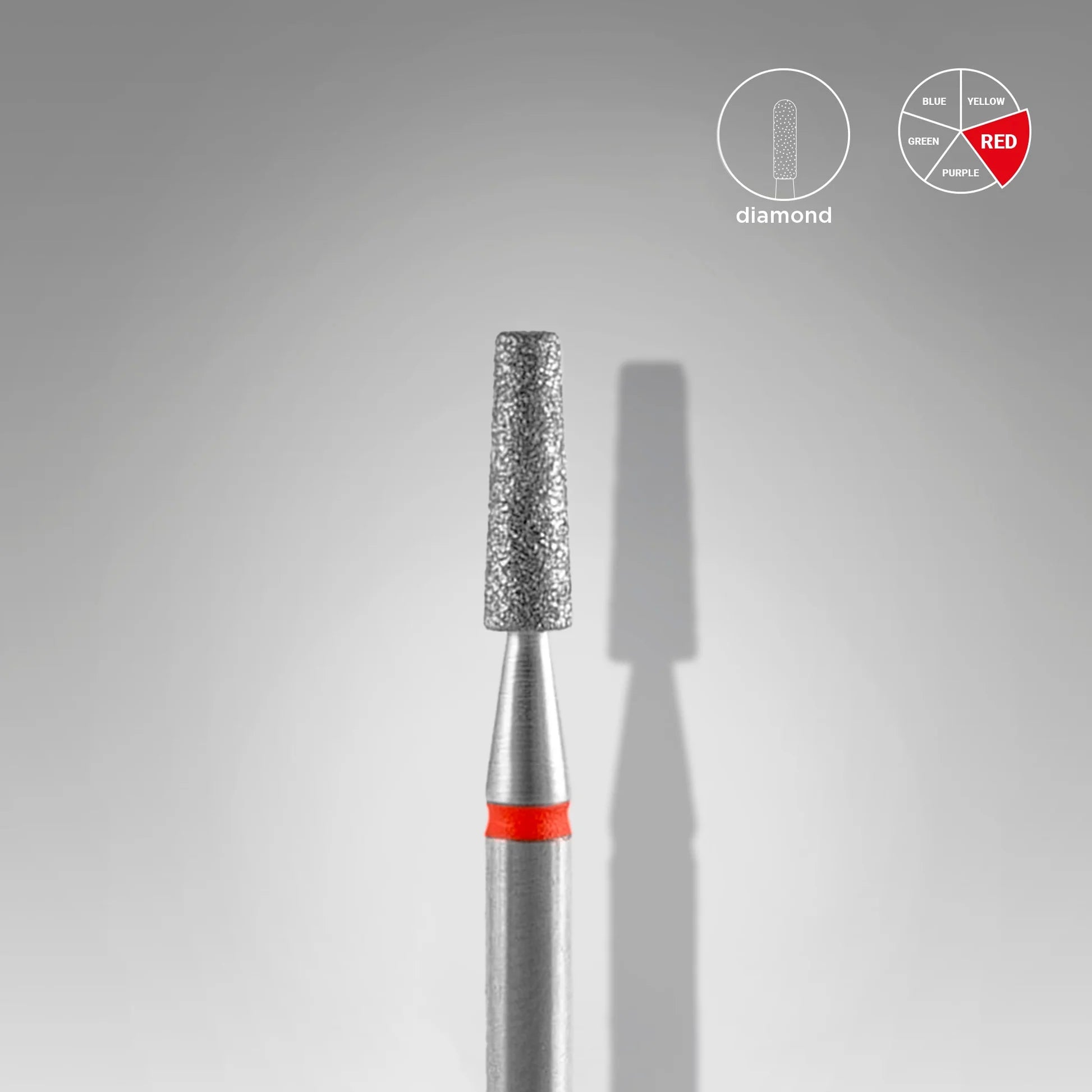 STALEKS EXPERT FA70R025/8 Diamantová fréza na nechty, zrezaný kužeľ, červená, 2,5/8 mm