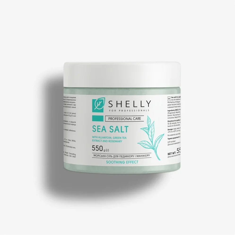 Shelly Soľ do kúpeľa s alantoínom, extraktom zo zeleného čaju a rozmarínu, 550 g