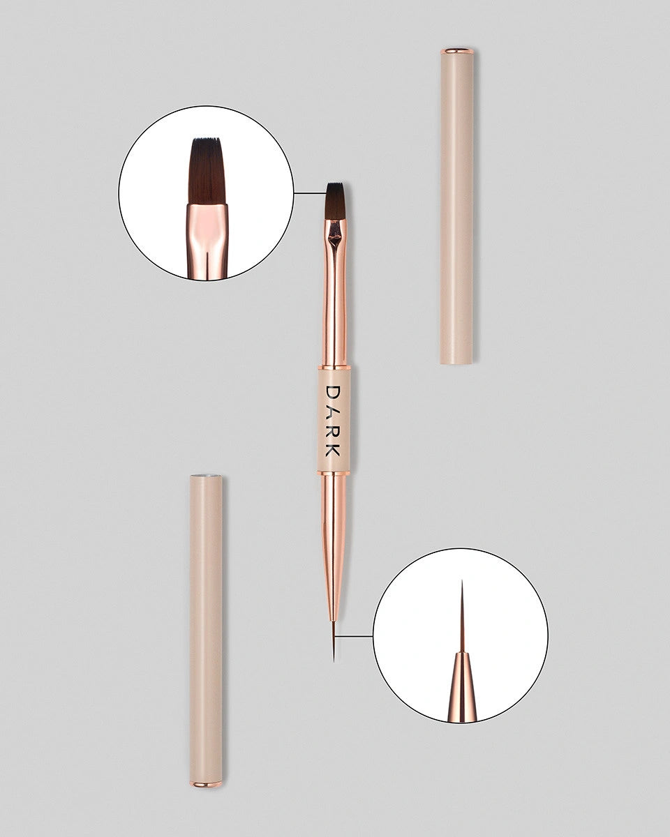 DARK obojstranný štetec beige (liner 11 mm flat square gel 9 mm)
