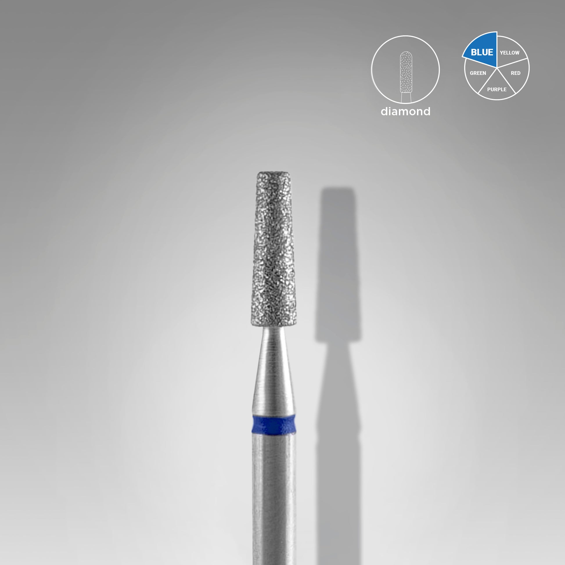 STALEKS EXPERT FA70B025/8 Diamantová fréza zrezaný kužeľ, modrá, priemer hlavy 2,5 mm, pracovná časť 8 mm